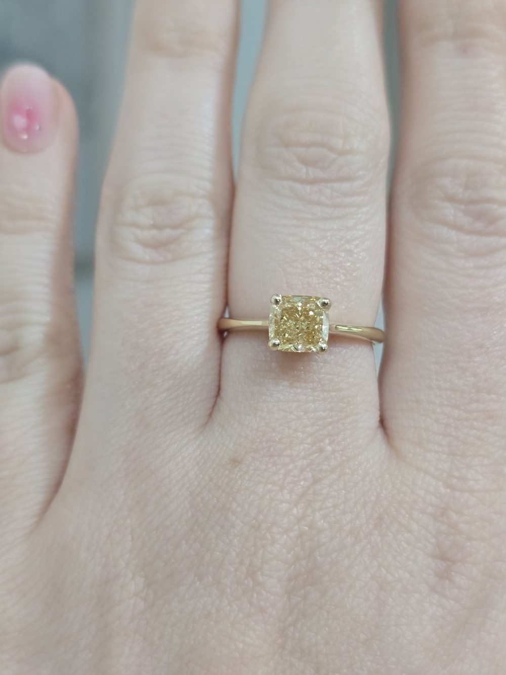 14k Yellow Gold Fancy Lab Diamond Ring